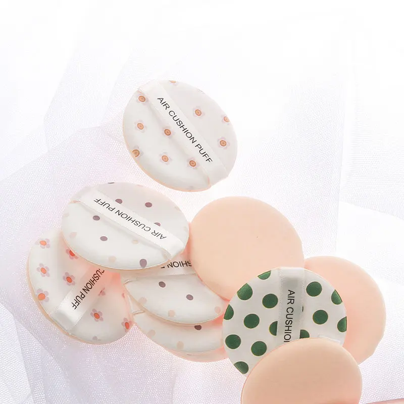 Premium latex free sponge face liquid foundation sponge air cushion puff with custom logo ribbon
