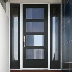 Custom Exterior Store Doors Aluminum Casement Swing Sidelights Transom Window Entry Hinged French Door