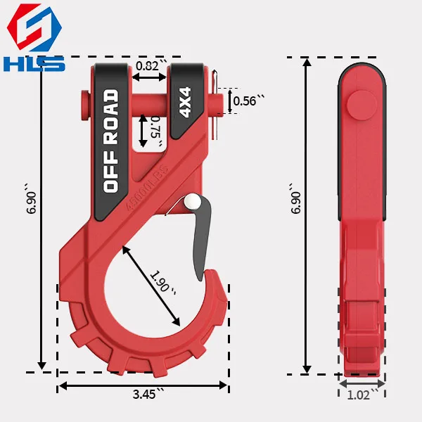 Heavy Duty Drop Forged Towing Winch Hook Clevis Slip Hook for Synthetic Rope Winch Cable ATV UTV
