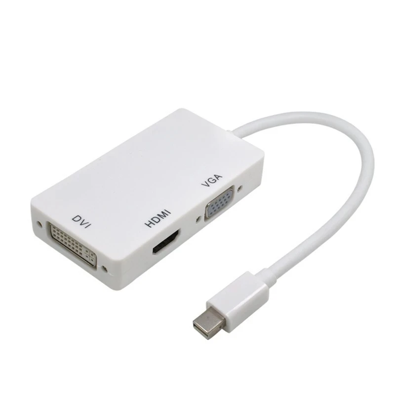 Multiport Thunderbolt mini DP DisplayPort to HDMI VGA DVI Adapter Cable 3 in 1 mini DP PC TV Adapter support 1080P