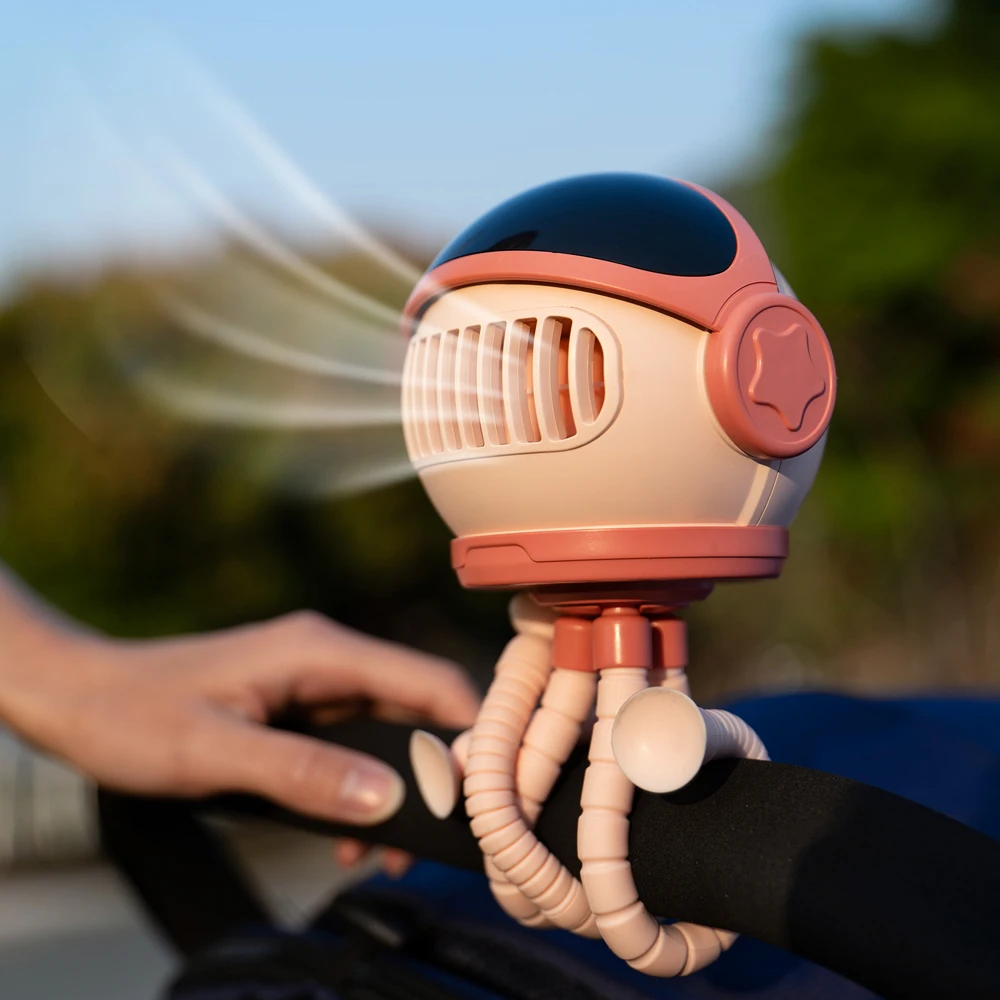 Popular Astronaut helmet stroller clip fan octopus gripper handheld fan mini desktop charging 4000mah battery fan indoor outdoor