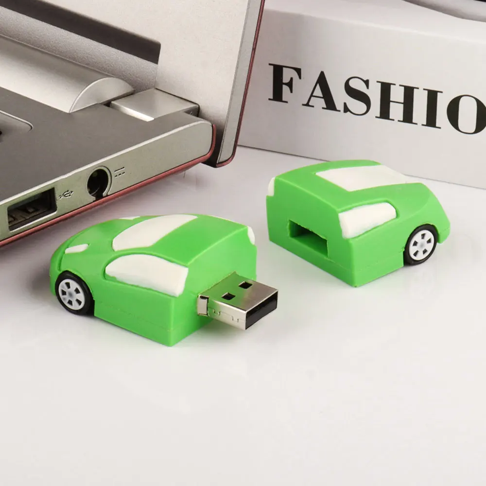 Personalized Cartoon Car PVC Rubber advertising USB Flash Drive 2D 3D Design Promotion Memory Stick 4GB 8GB 16GB Pendrive USB