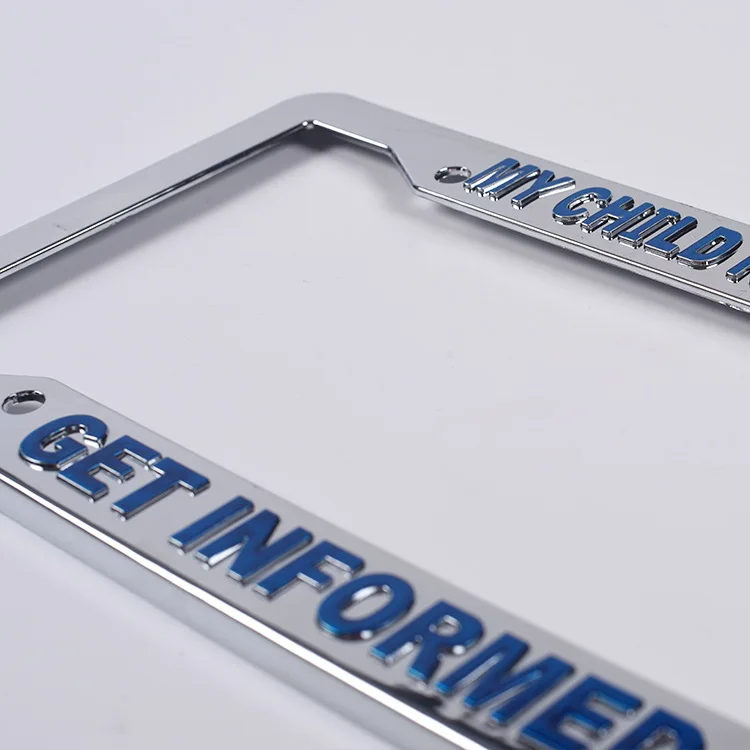 Cheap Personalized logo debossed Plastic license plate frame
