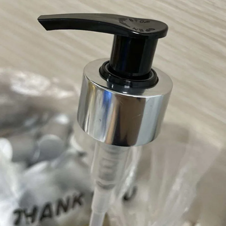 
Hot Selling Pink Head Rose Gold 33 Dispenser 28Mm Bottle Silver Lotion Pump 