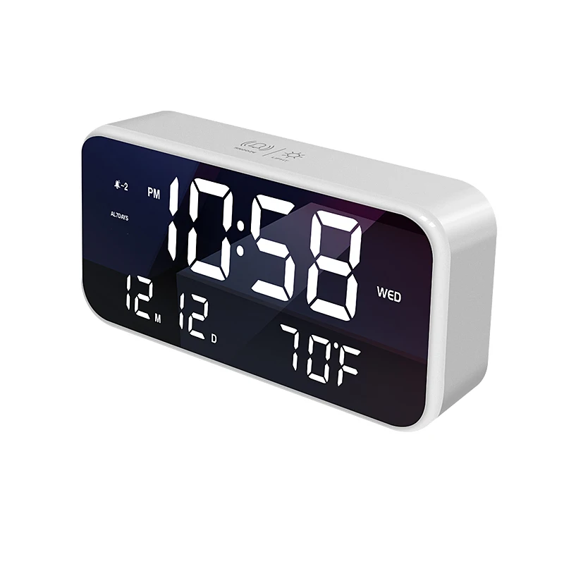 LED Desk & Table Digital Digital Clocks Mirror Alarm Clock for Home Wholesale