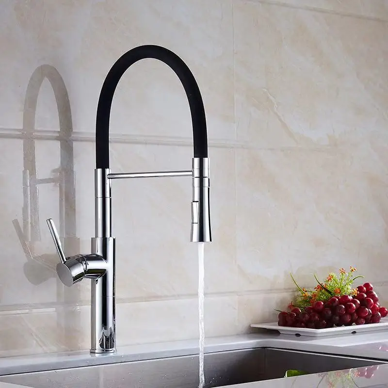 Flexible Neck Single Handle Pull-out Kitchen Faucet