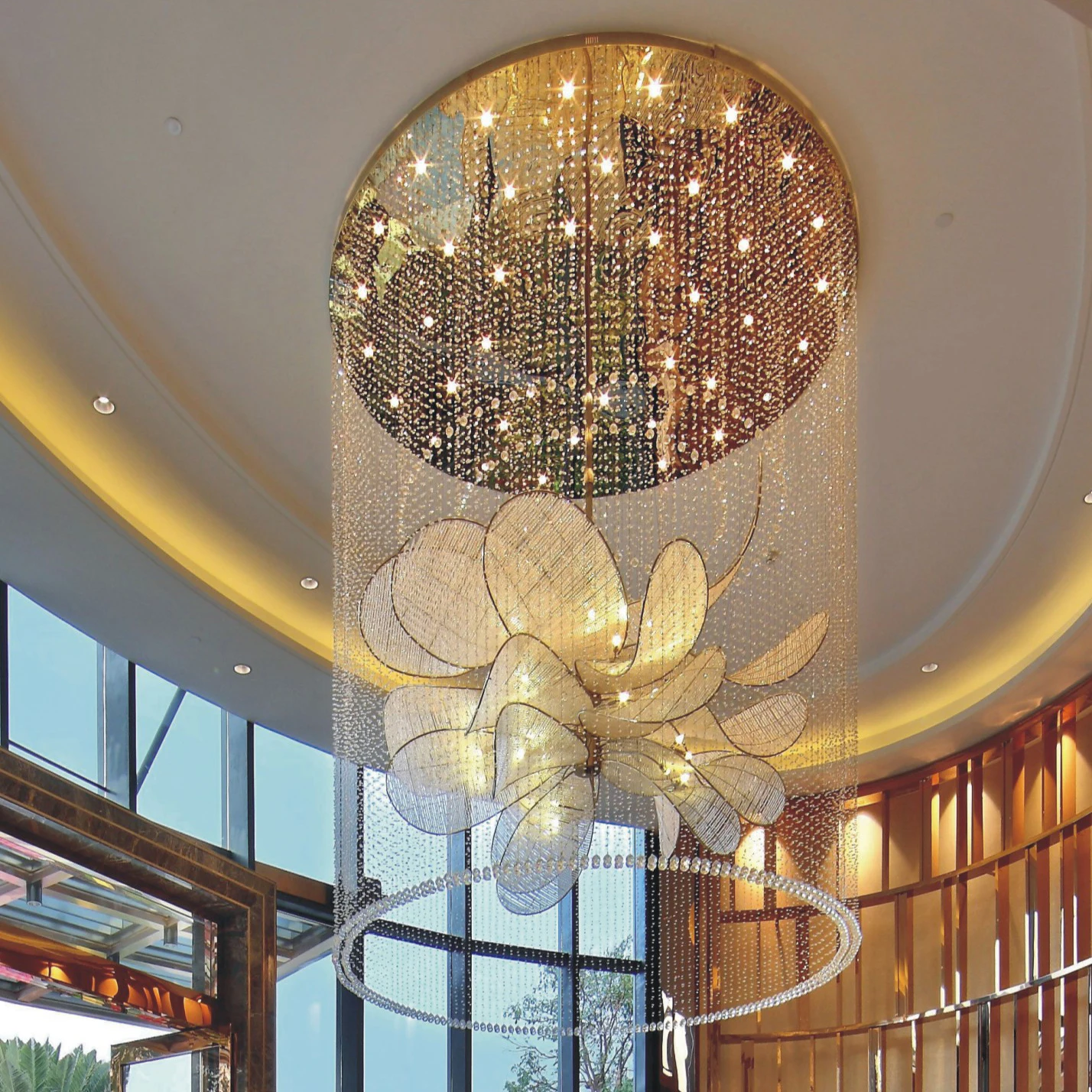 Nordic fancy creative design hotel lights modern luxury restaurant living room petal crystal chandelier