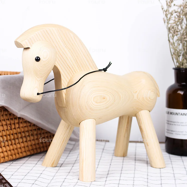 
handcrafted wood products carved kids wooden horse craft wood carving big horse figurine for decoration 