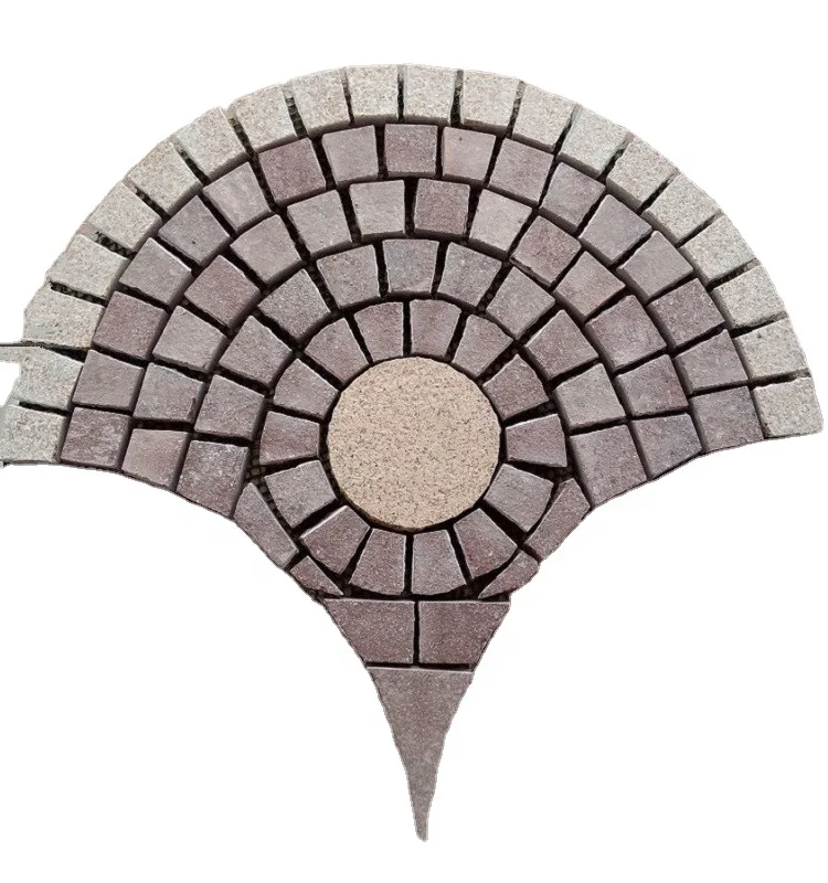 Red granite cobble stone granite cube stone for patio outdoor garden