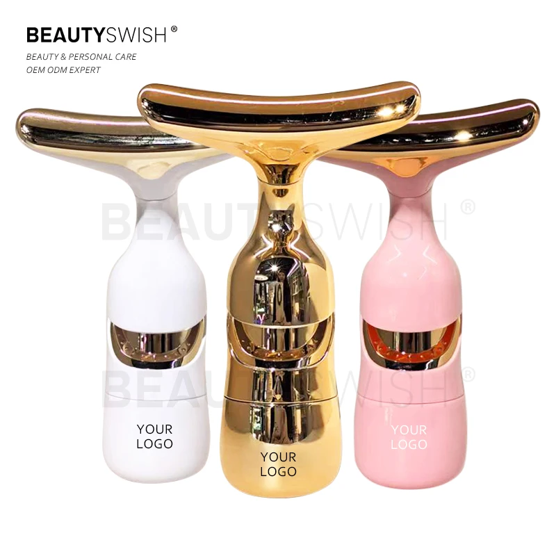 Face Lifting Neck Beauty 3 Heads of Battery Device Skin Care Electric Anti-wrinkle Facial Neck Massage Machine