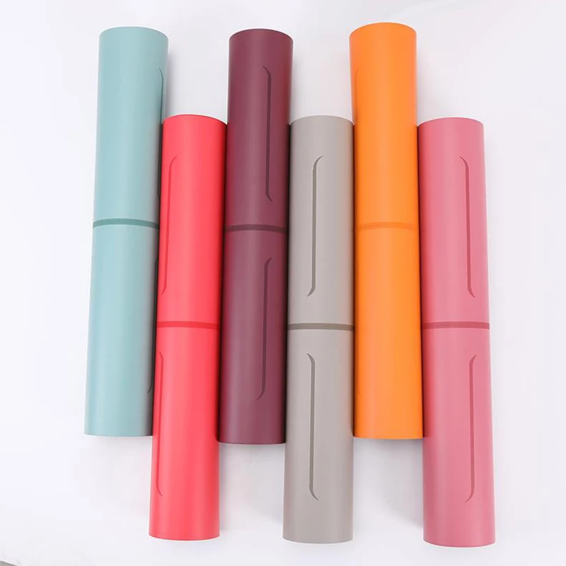 eco friendly printed polyurethane PU yoga mat black gym natural rubber yoga mat rubber