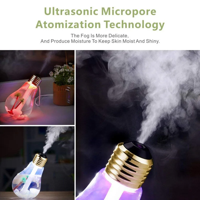 Creative Colorful Night Light Fragrance Diffuser Mini Home USB large capacity desktop bulb air humidifier