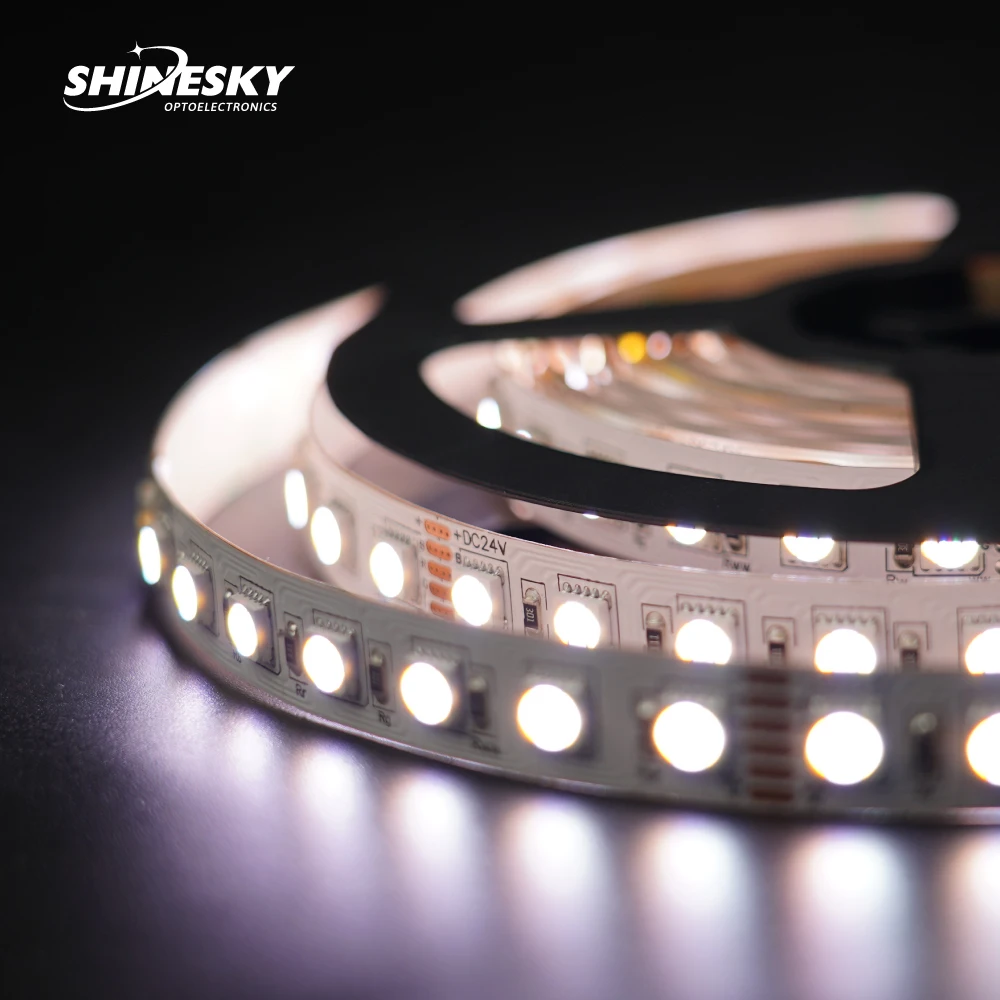 SHINESKY 5 видов цветов в 1 Светодиодные полосы света 5050RGBWWW IP68 DC24V 84 светодиода/м 12 мм Ra 90 светодиодные RGBWWW