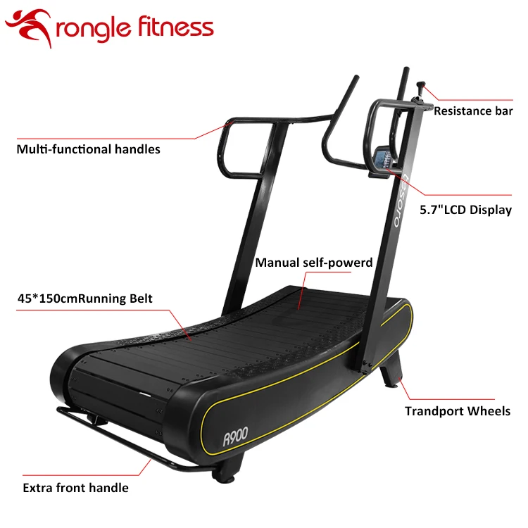 wholesale new manual self-generating sports equipment training fitness accessories Curved treadmill
