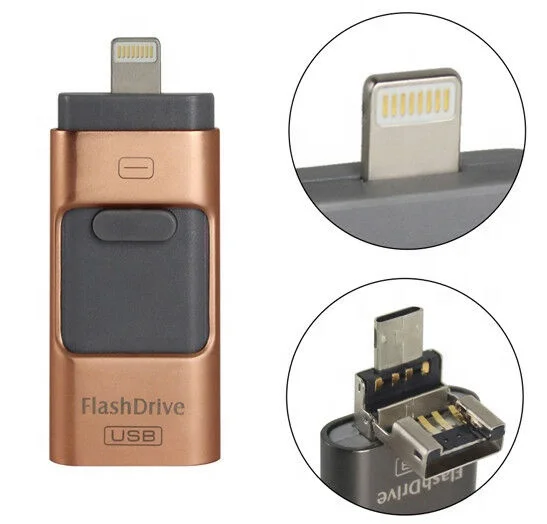 Custom free logo 3 in 1 otg pendrive Micro SD 128GB 64GB 32G 256GB TF card , for iphone otg usb flash drive