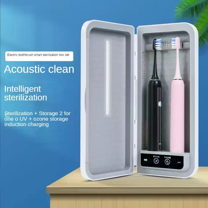 Hot Electric Toothbrush IPX7 Waterproof Sonic Adult Electric Toothbrush and UV Smart Air Dry Toothbrush Sanitizer Box Set