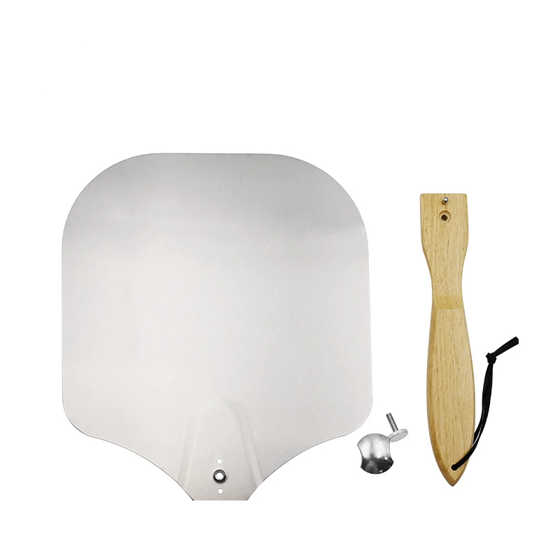  Factory Direct Sale Large Pizza Peel Metal Paddle With Natural Wood