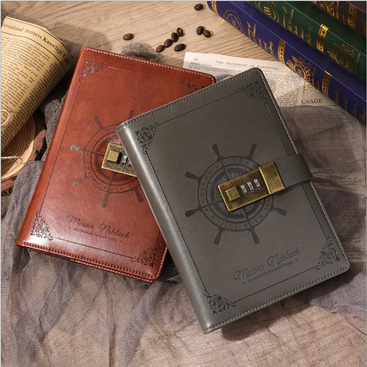 Spot Fastest Export A5 Retro Belt Lock Diary Thickened Hand Ledger Thread Daily Notepad Student Password Notebook