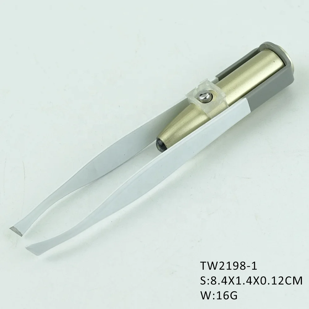 Professional multi portable LED eyebrow tweezers plastic with magnifying