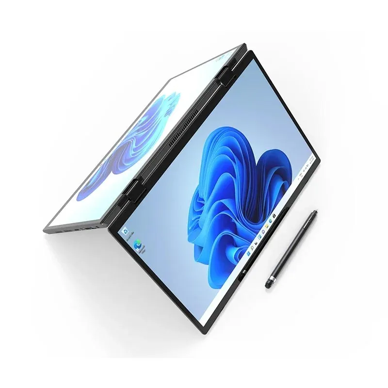 L14 12th Gen Intel N95 Dual Screen 360° Yoga Laptop 2 * 14 Inch 2.5K Touch IPS Win 11 Pro Mini PC 2 in 1 Notebook WiFi