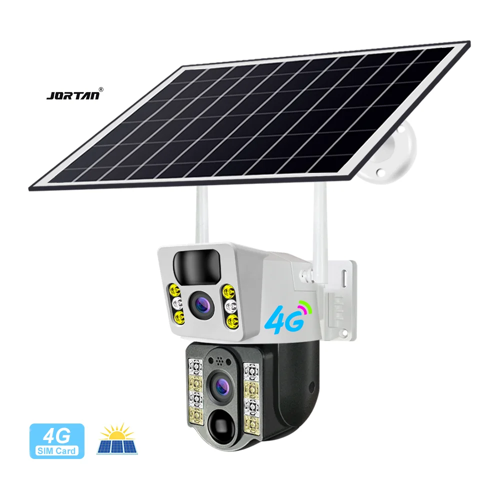 Jortan  V380 Dual Len 4MP Solar Battery Powered Camera VCS03-4G CCTV LTE SIM Card 4G IP PTZ Dual Lens Camera