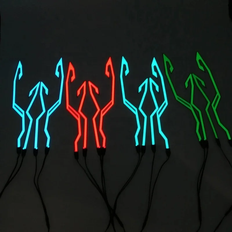 Мотоциклетный шлем для езды на мотоцикле LED холодный свет полосы печатка наклейки водонепроницаемый 4 мигающие предупреждающие огни ночной