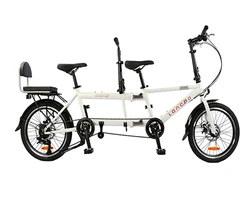 20 Inch Tandem bicycle Double Folding Bike High carbon Steel Frame Family Bicycle