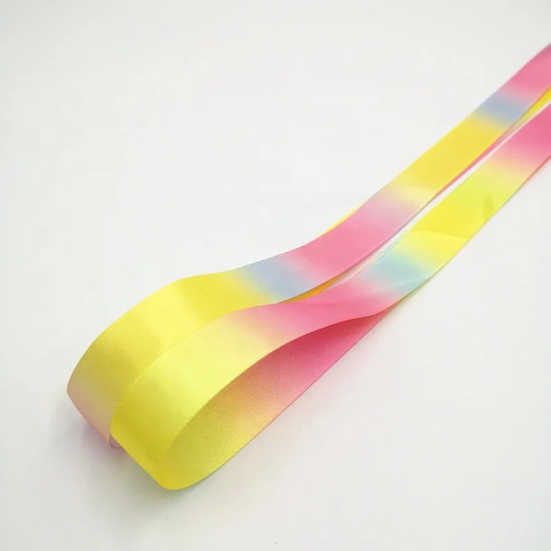 Factory Custom Bulk excellent quality decoration rainbow ribbon silk shoelaces