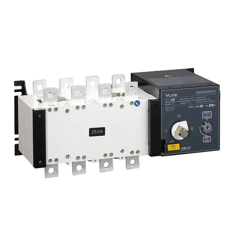3 Phase 3 pole 4P 125amp 160a 200a 225a 250a Automatic Change Over  Switch acdc MCCB Automatic Transfer Switch