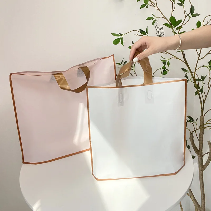 Custom Poly Bag Soft Loop Handles Ldpe/hdpe Shopping Clear Plastic Bag For Clothing Packaging