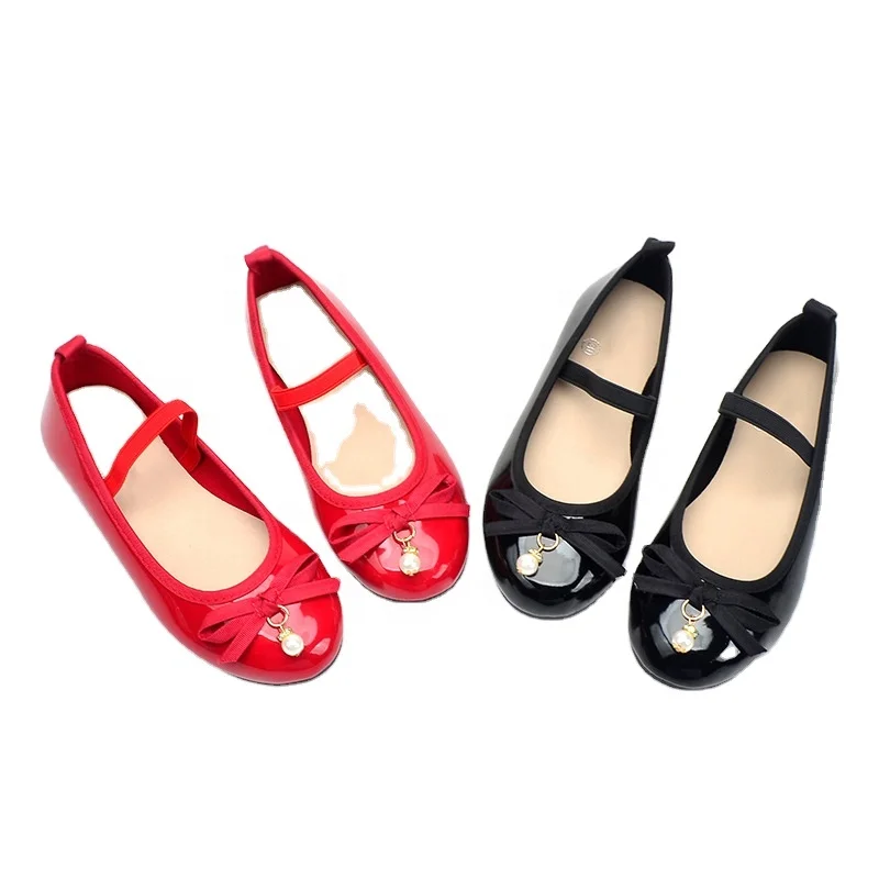 Kids Shoes New Spring 2022 Summer Baby Princess Girls Flats Children Shoes Black white red Princess Students Shoes