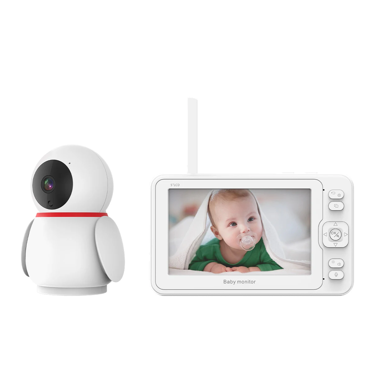 2022 New 1080P WIFI Baby Audio  Monitor Camera with LED Display 5 Inch Smart Home Wireless Digital Video Baby Monitor camera