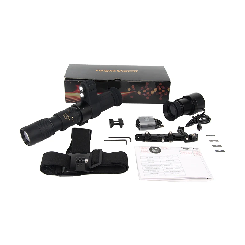 7-21X Digital Night Vision CYF- D+ Monocular Hunting Scope with Laser Sight Tactical Illuminated Green Reticle Scope for 11/20mm