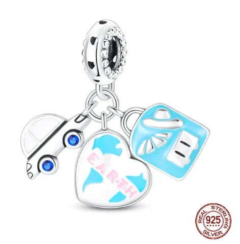 Toderi factory custom New arrival Thailand Jewelry national flag diy bracelet 925 sterling silver charms for jewelry making