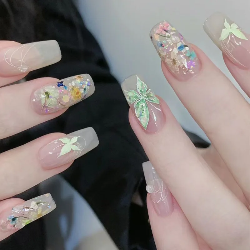 Mix Design Nail Art Dried Flowers Mini Real Flowers 3D Natural Flowers Nail Decorations for DIY Craft Accessories
