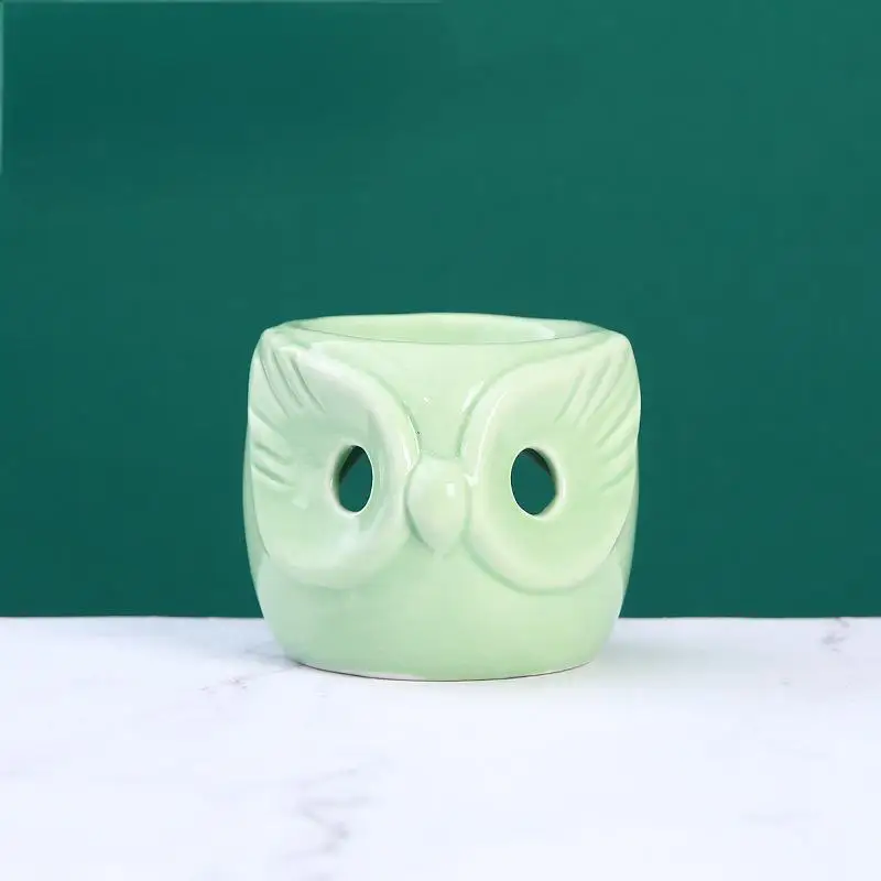 High quality wax melt warmer aroma essential oil ceramic owl design burner