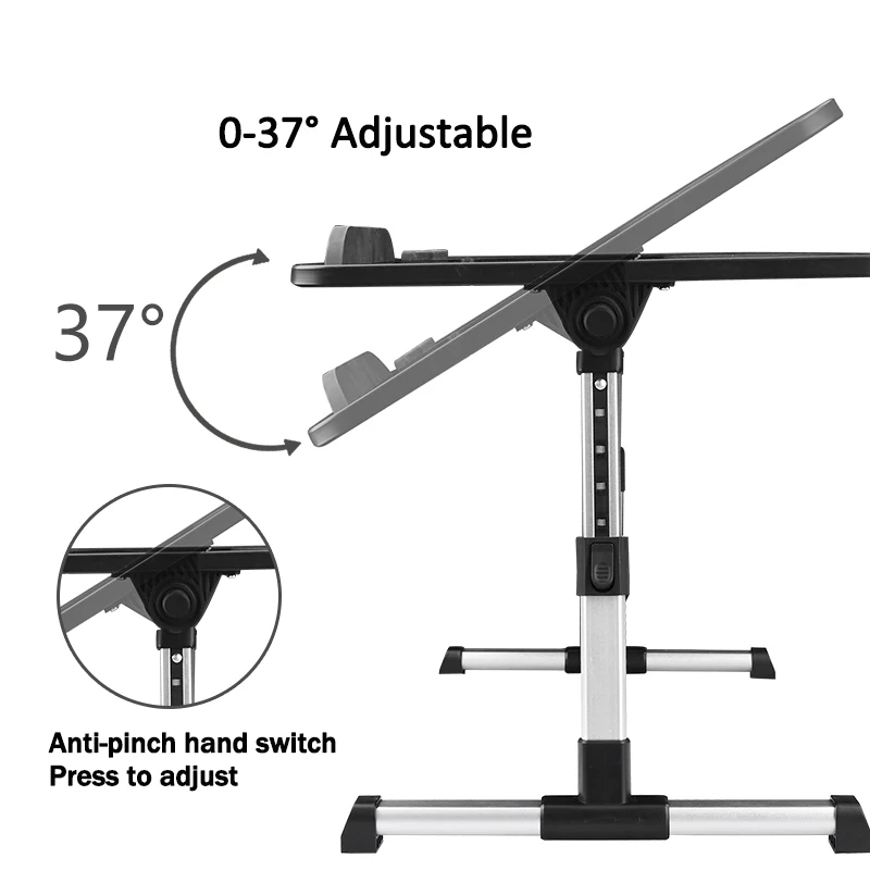 Wooden Desktop Portable Laptop Table For Bed / Folding Computer Desk Table With High Quality