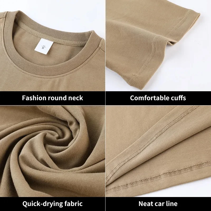 Wholesale Custom Logo Heavy Weight Plain Tshirts Bulk Tee 100 Cotton Men Tshirt 300gsm Thick Cotton Oversized Blank T Shirts