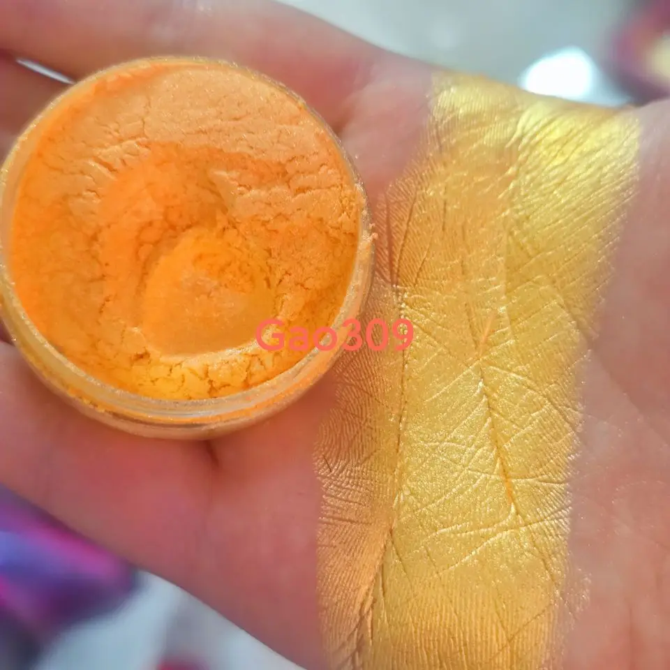 Cosmetic Glitter Gold orange  Mica Powder Cosmetic Grade Pigment for Epoxy Resin Wax Melts Bath Bombs Soaps Candles Make Up
