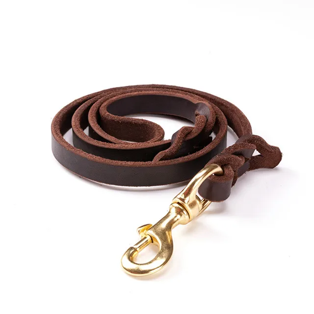 Knitted dog running training dog leash German Shepherd leather dog leash