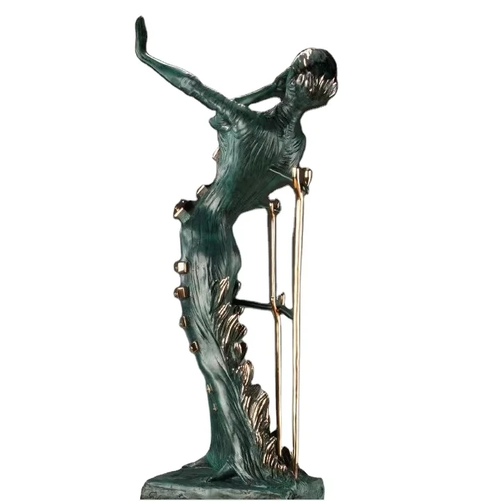 Custom Made Famous Artists Salvador Dali Sculpture Nude Metal Dancing Woman Girl Bronze Sculpture Statue