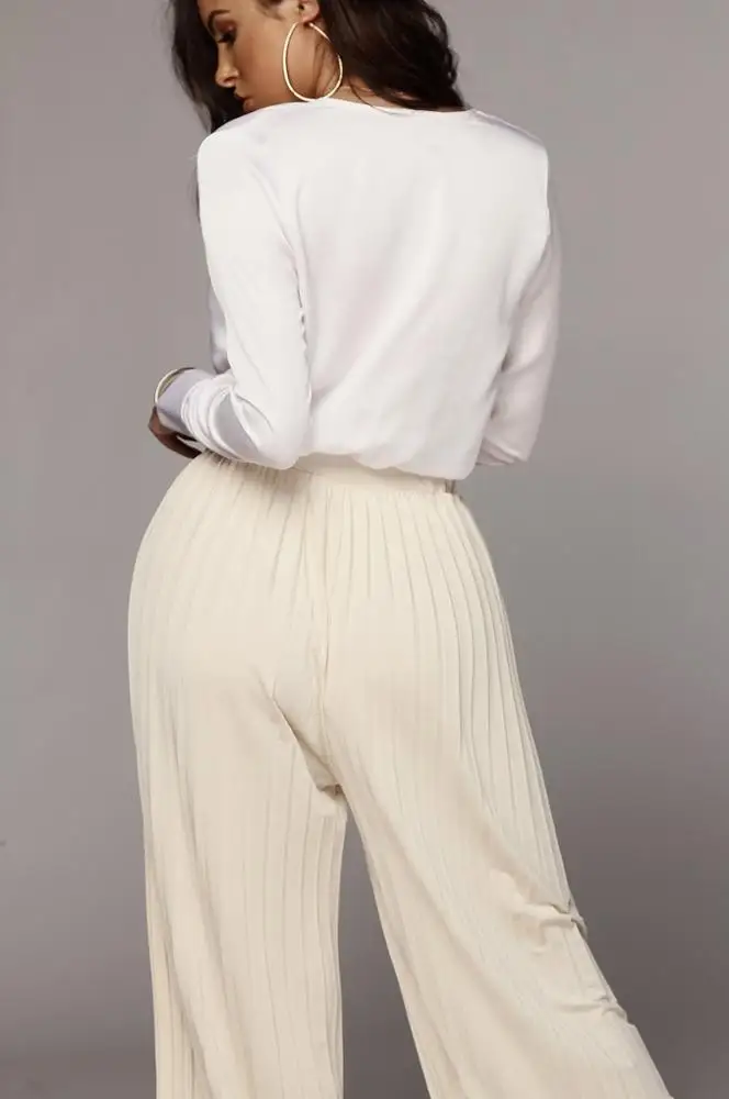 Brand new Autumn Sexy Pleated Loose Casual High Waist Women Trousers