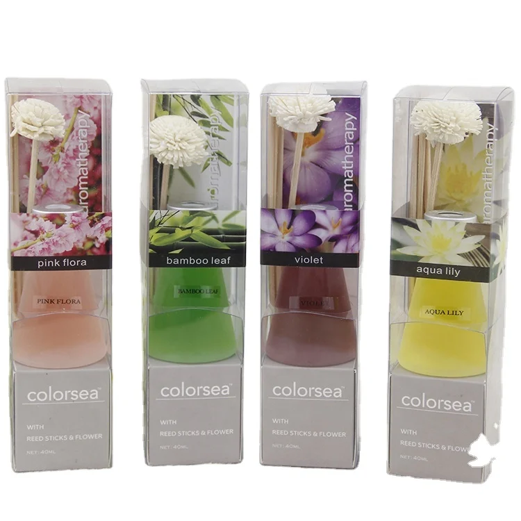 
Оптовая продажа, стеклянная бутылка на заказ 40MI, ароматизатор для домашнего помещения, ароматизатор, геркон, диффузор, подарочный набор 