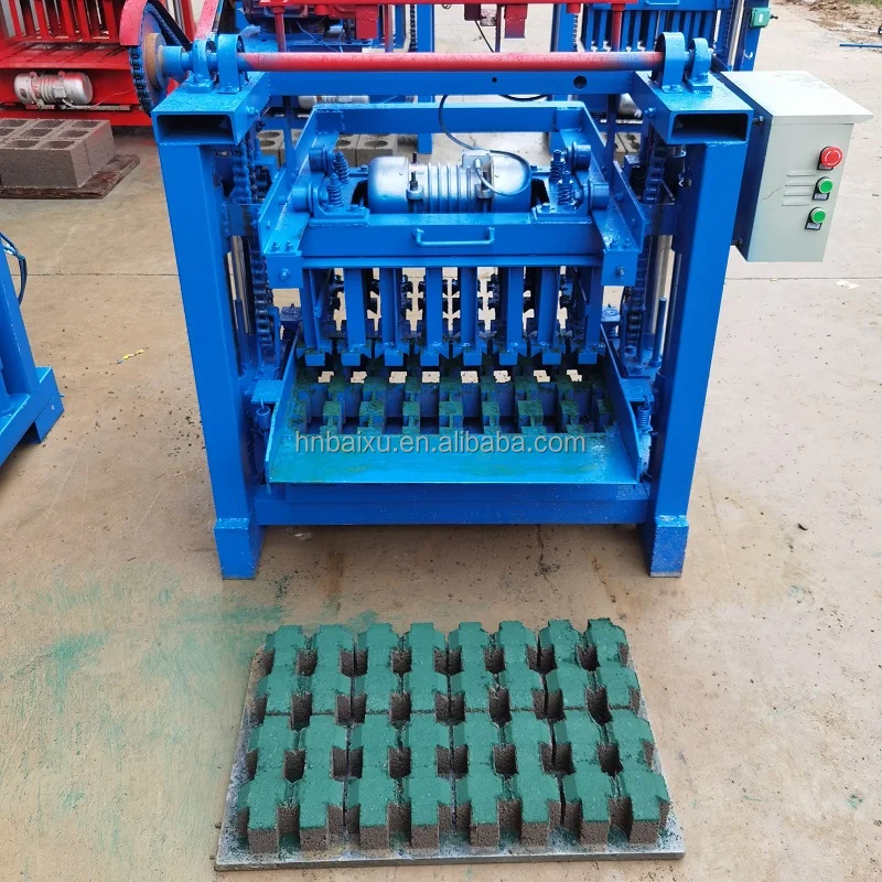 low price semi automatic electric interlocking hollow concrete block brick making machinery
