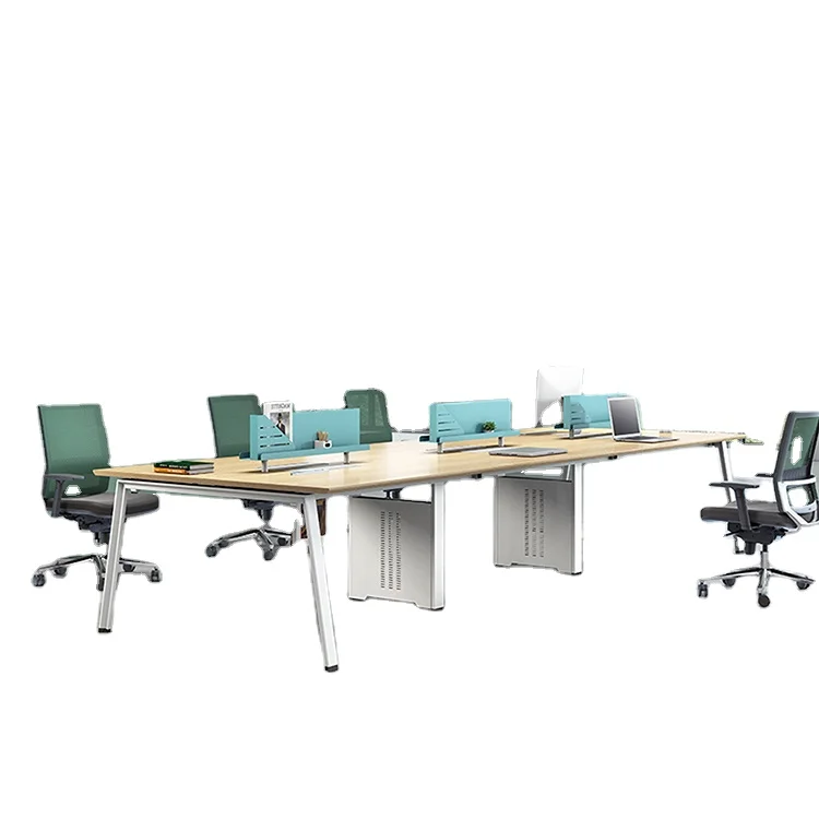 New design office work tables computer desk for 4 person staff computer desk