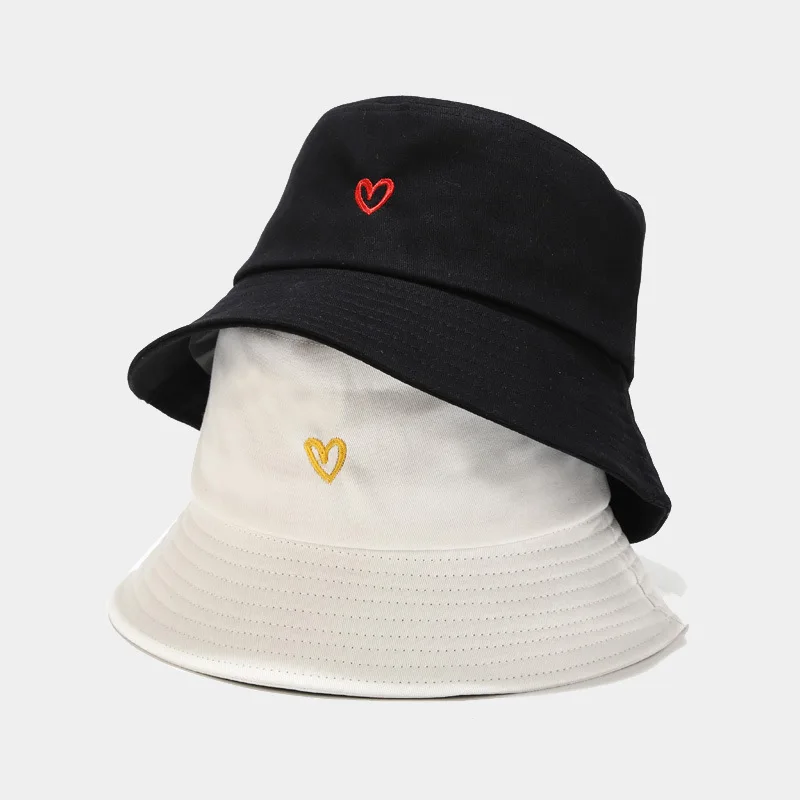 Повседневная на заказ любовная вышивка Gorras, оптовая продажа, в том числе Кепка-ведро, низкий минимальный объем, уличная Защита от солнца, ветрозащитная хлопковая шляпа рыбака