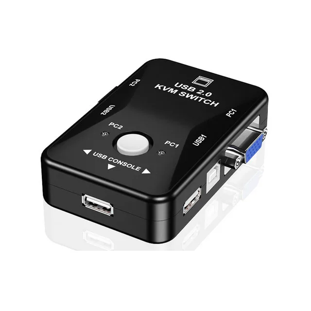 2-Port Kvm Switch With Dual Vga And 2-Port Usb Hub