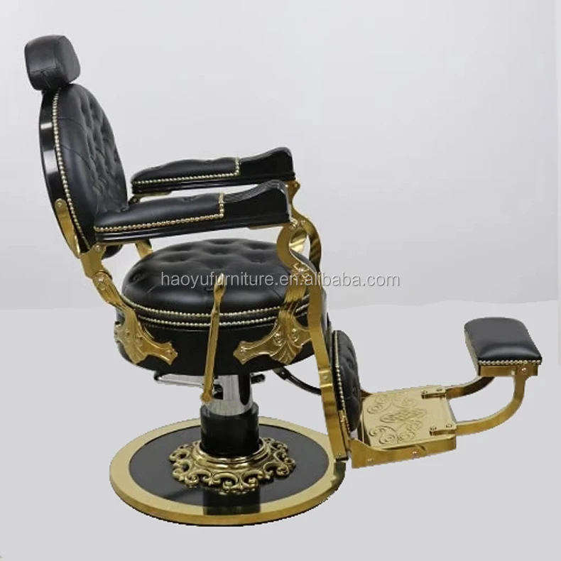 Винтажный Ретро старинный стиль Золотой парикмахерский стул