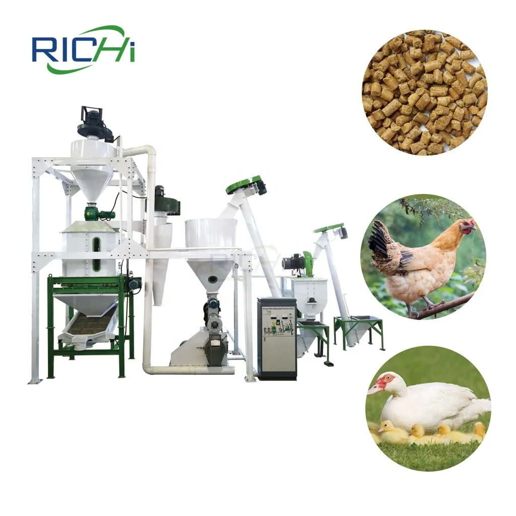 1ton/h 2ton/h Animal Feed Pellet Production Line for sale