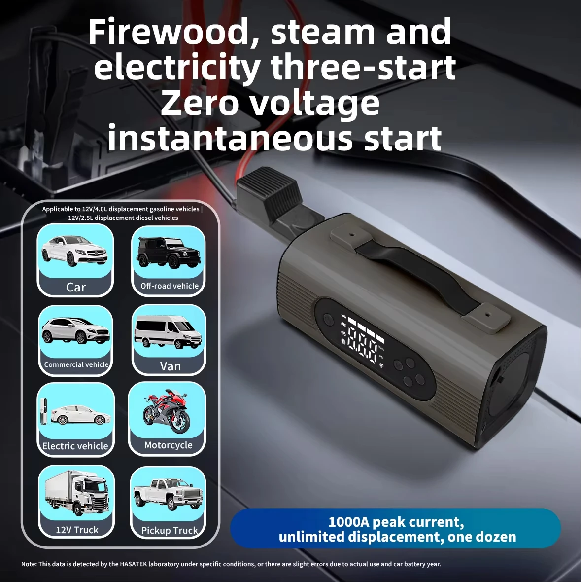 New Upgrade 8 in 1 12000mAh Car Jump Starter Air Pump 12V Air Compressor With Vacuum Cleaner QC3.0 Quick Charge